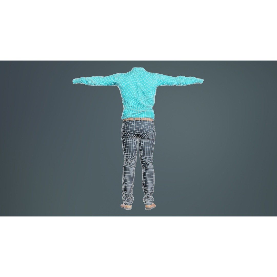 Business Costume 3D Model – Low Poly Character with PBR Textures, FBX - View 12