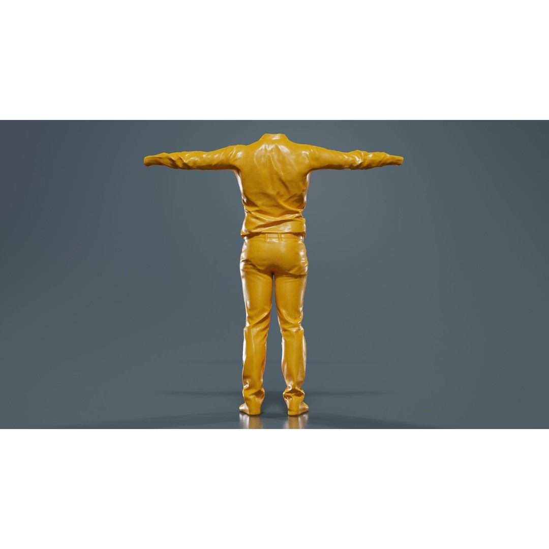 Business Costume 3D Model – Low Poly Character with PBR Textures, FBX - View 15