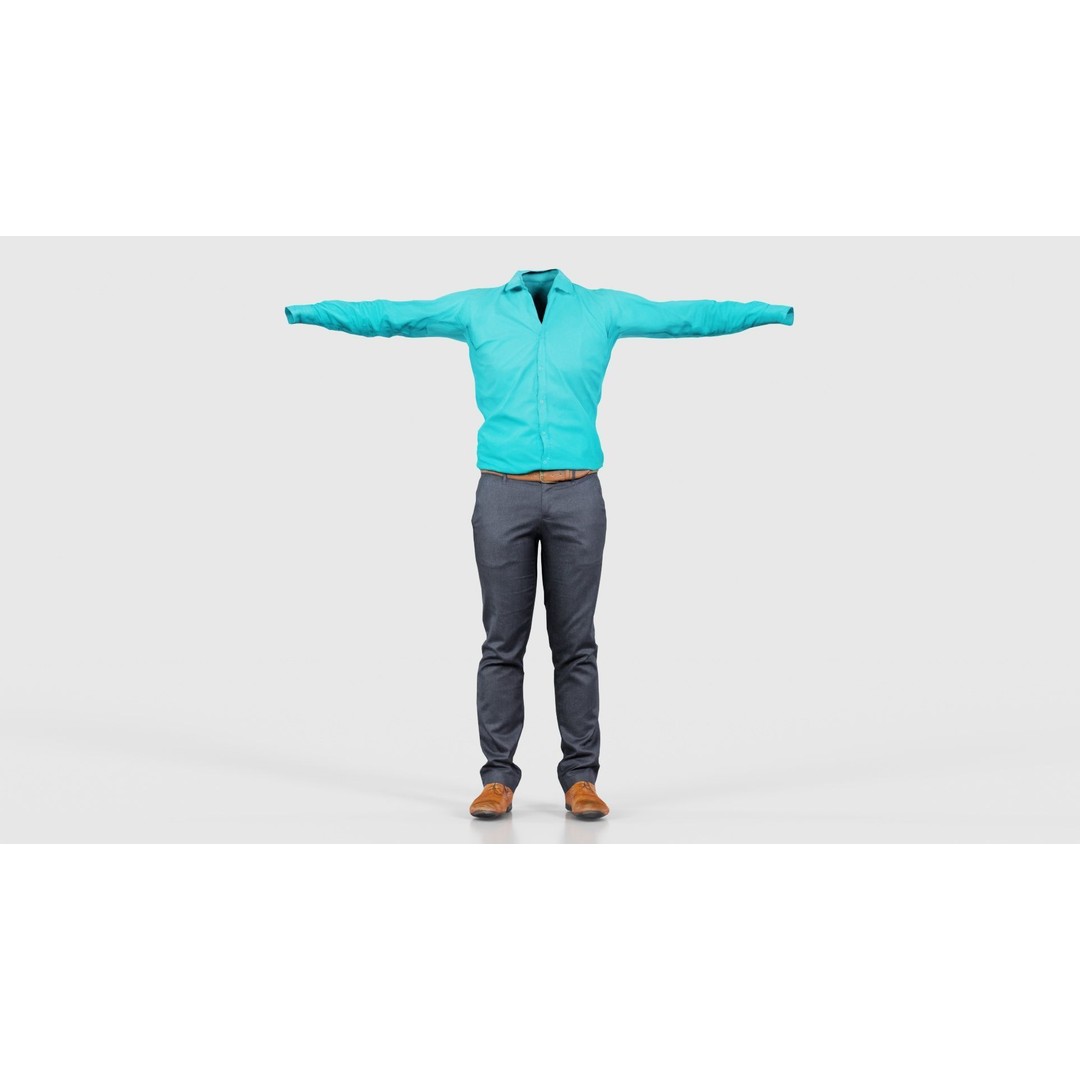 Business Costume 3D Model – Low Poly Character with PBR Textures, FBX - View 17