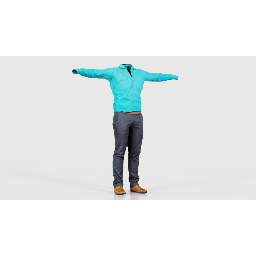 Business Costume 3D Model – Low Poly Character with PBR Textures, FBX - View 18