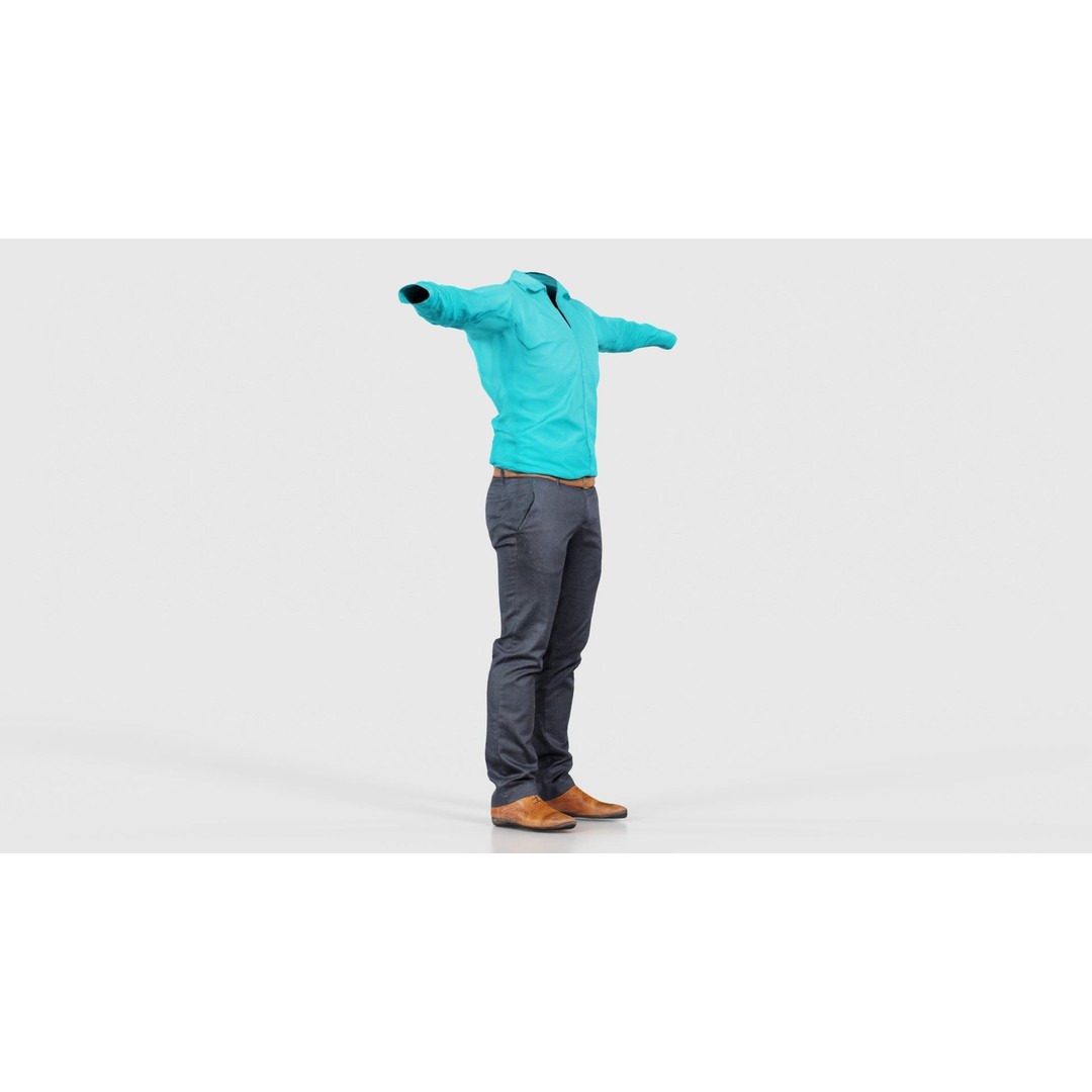 Business Costume 3D Model – Low Poly Character with PBR Textures, FBX - View 19
