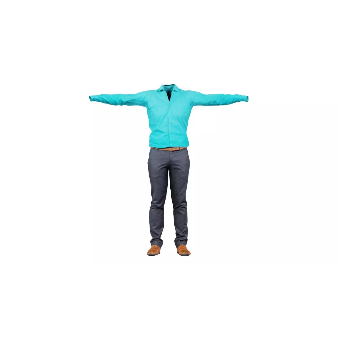 Business Costume 3D Model – Low Poly Character with PBR Textures, FBX - View 2