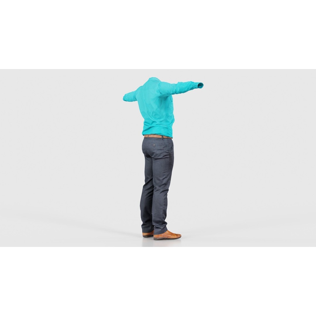 Business Costume 3D Model – Low Poly Character with PBR Textures, FBX - View 21