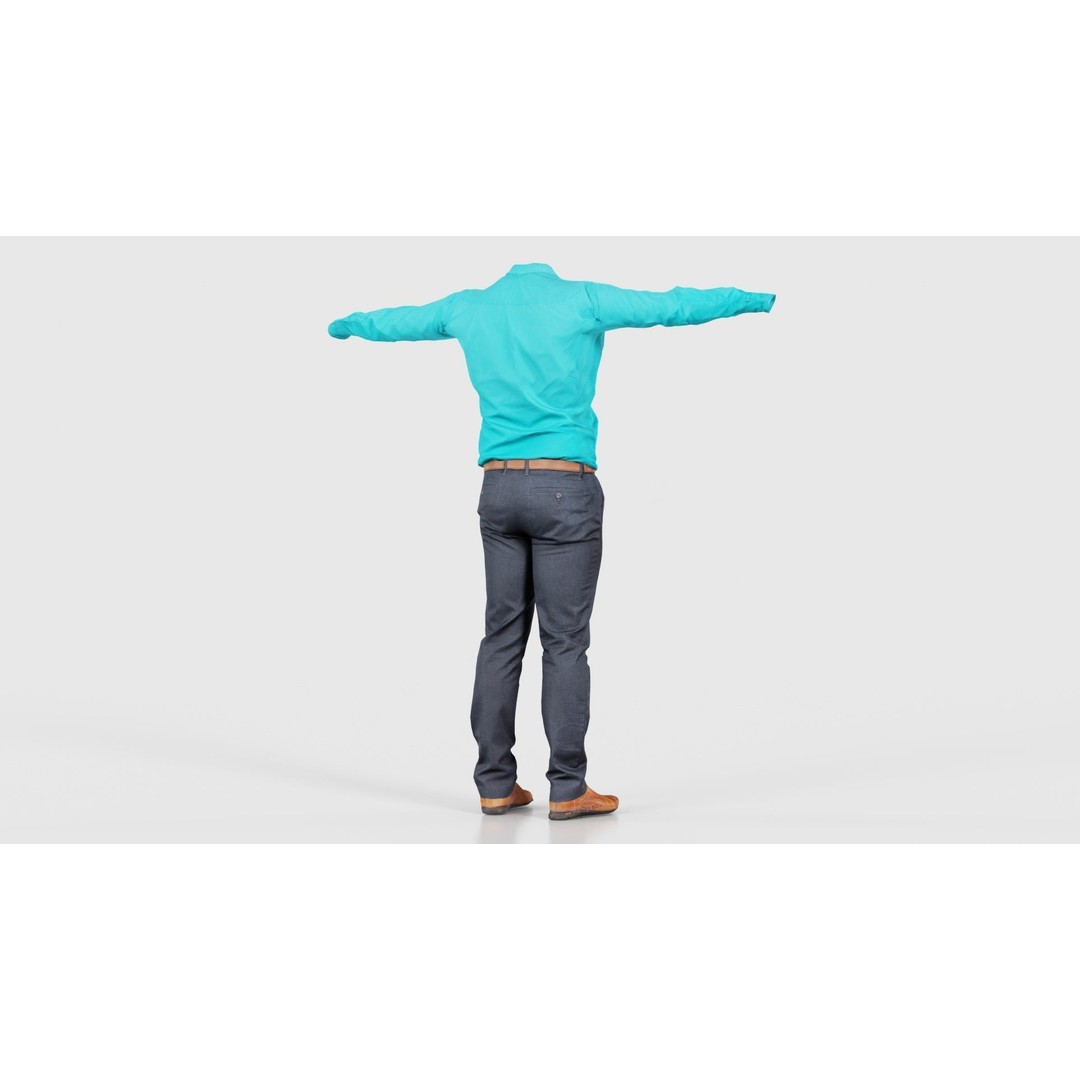 Business Costume 3D Model – Low Poly Character with PBR Textures, FBX - View 22
