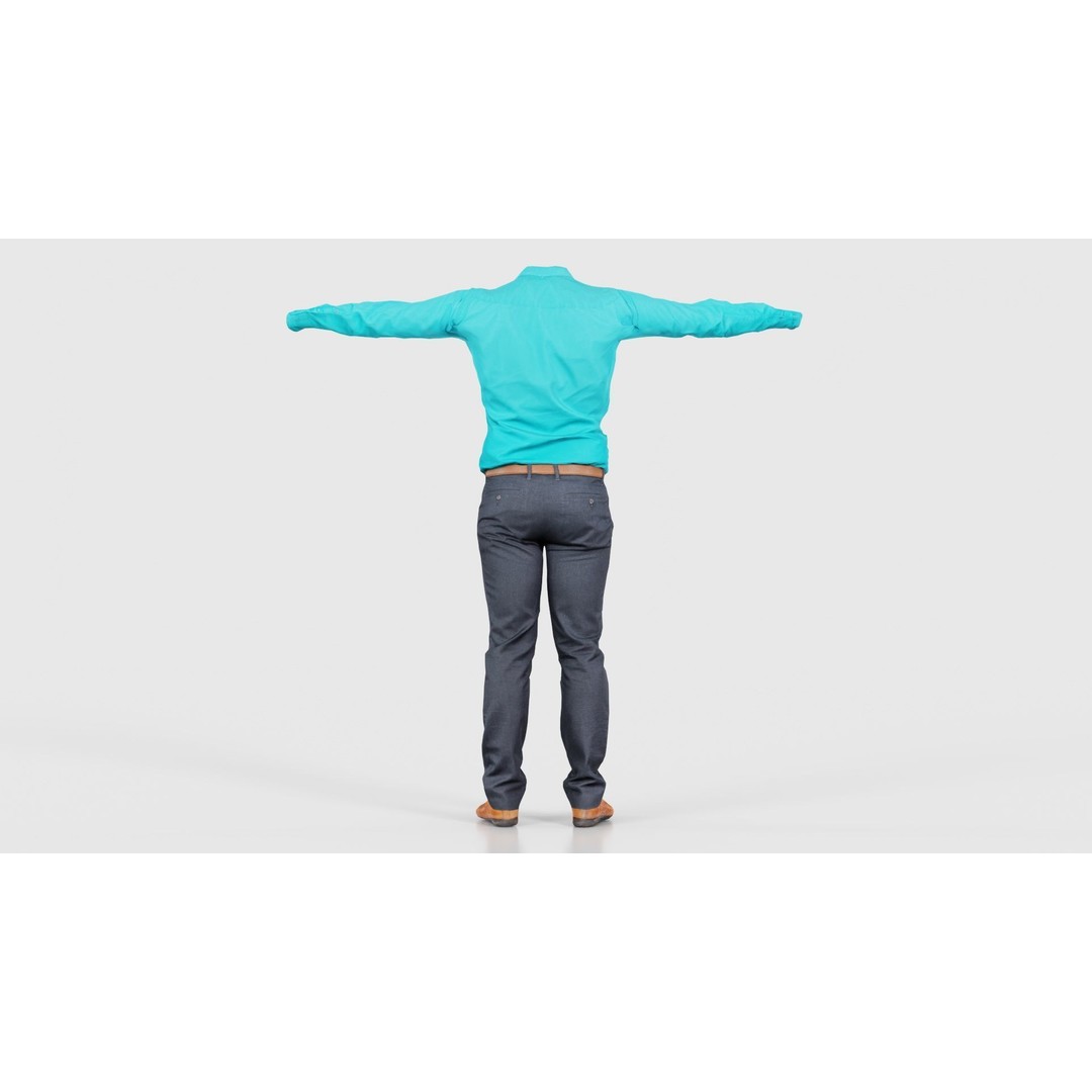 Business Costume 3D Model – Low Poly Character with PBR Textures, FBX - View 23