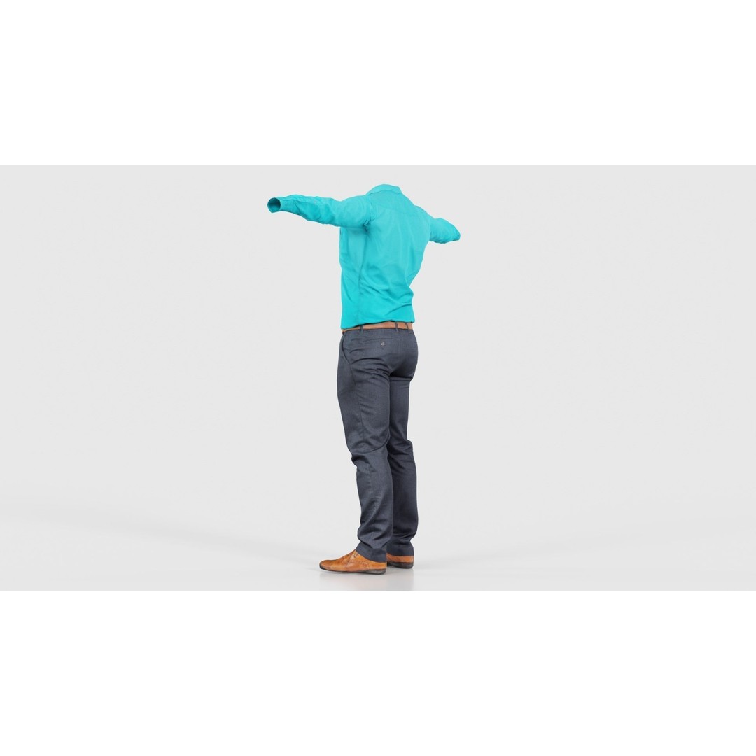 Business Costume 3D Model – Low Poly Character with PBR Textures, FBX - View 25