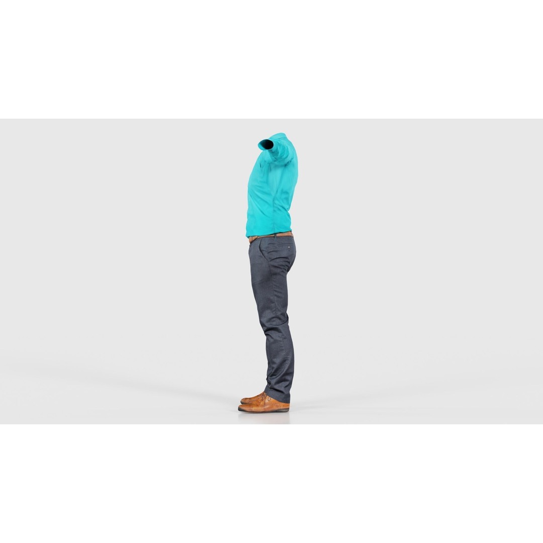 Business Costume 3D Model – Low Poly Character with PBR Textures, FBX - View 26