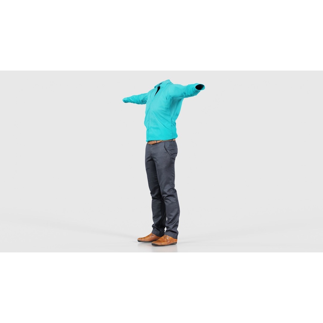 Business Costume 3D Model – Low Poly Character with PBR Textures, FBX - View 27