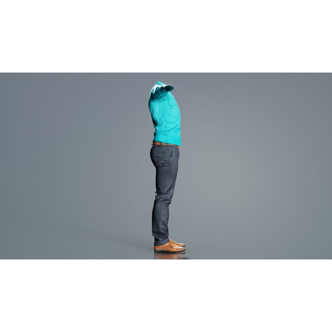 Business Costume 3D Model – Low Poly Character with PBR Textures, FBX - View 4