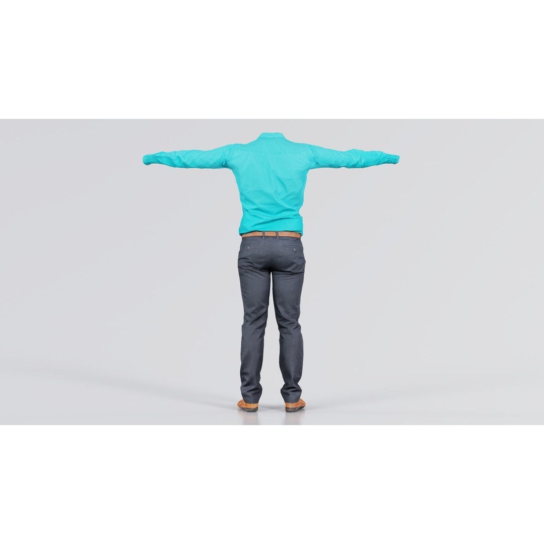 Business Costume 3D Model – Low Poly Character with PBR Textures, FBX - View 5