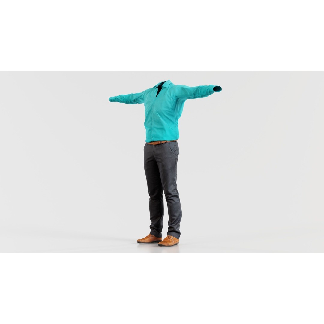Business Costume 3D Model – Low Poly Character with PBR Textures, FBX - View 7