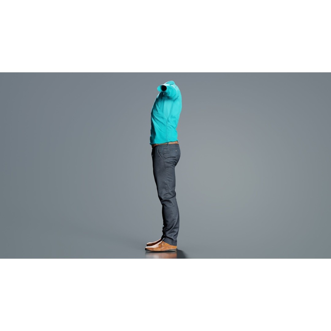 Business Costume 3D Model – Low Poly Character with PBR Textures, FBX - View 8