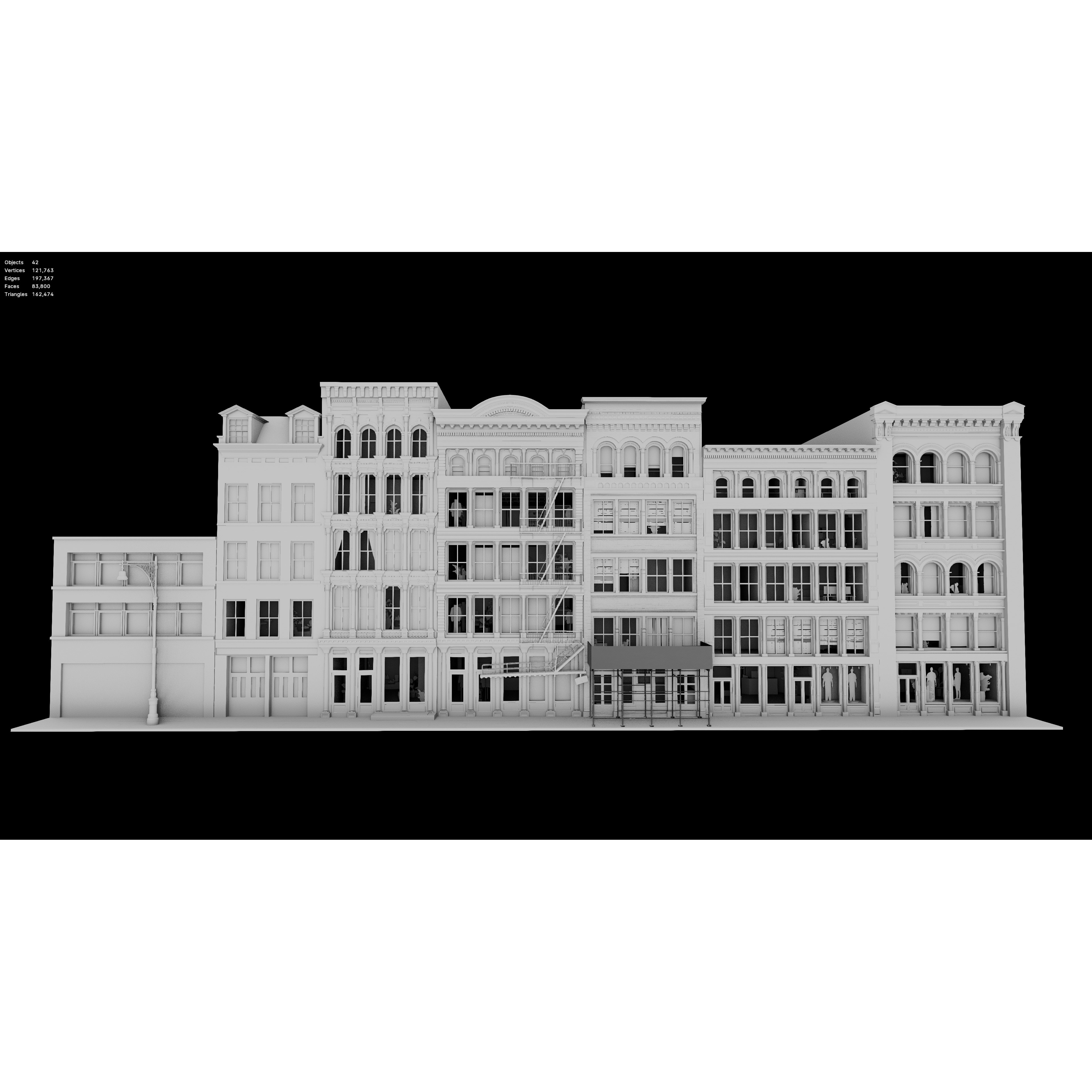 NYC SoHo Building Pack - Low-Poly Game-Ready 3D Model - View 10