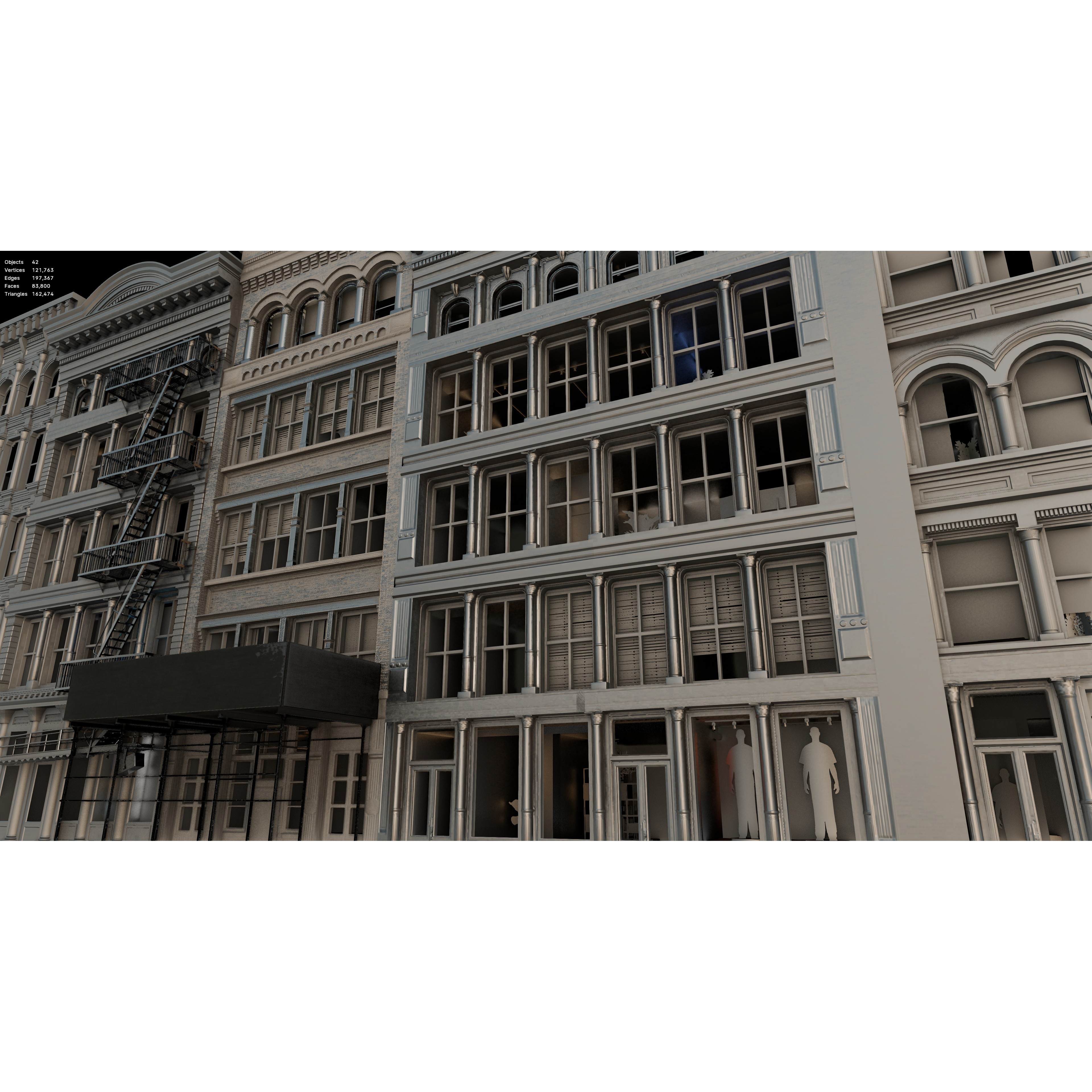 NYC SoHo Building Pack - Low-Poly Game-Ready 3D Model - View 11