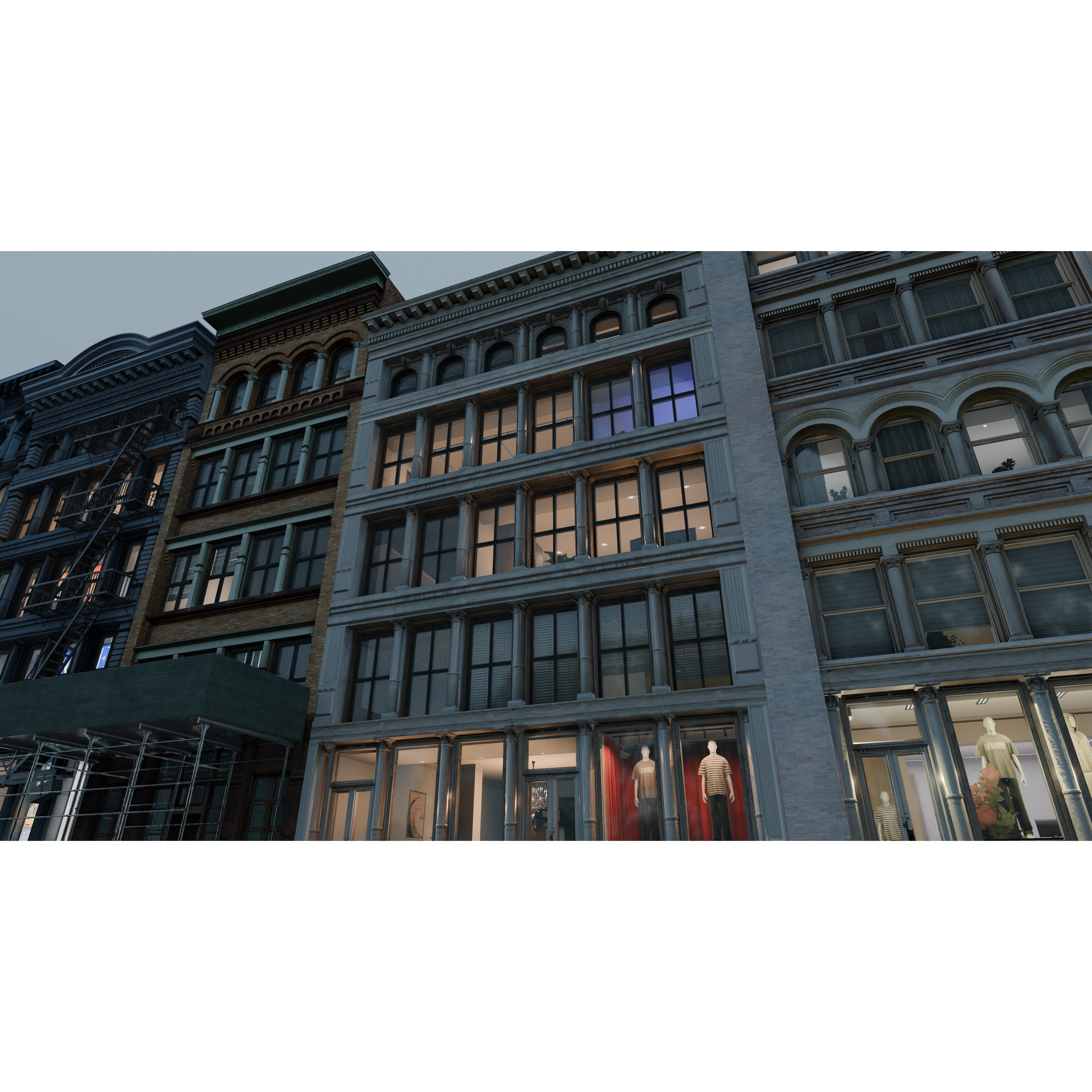NYC SoHo Building Pack - Low-Poly Game-Ready 3D Model - View 3