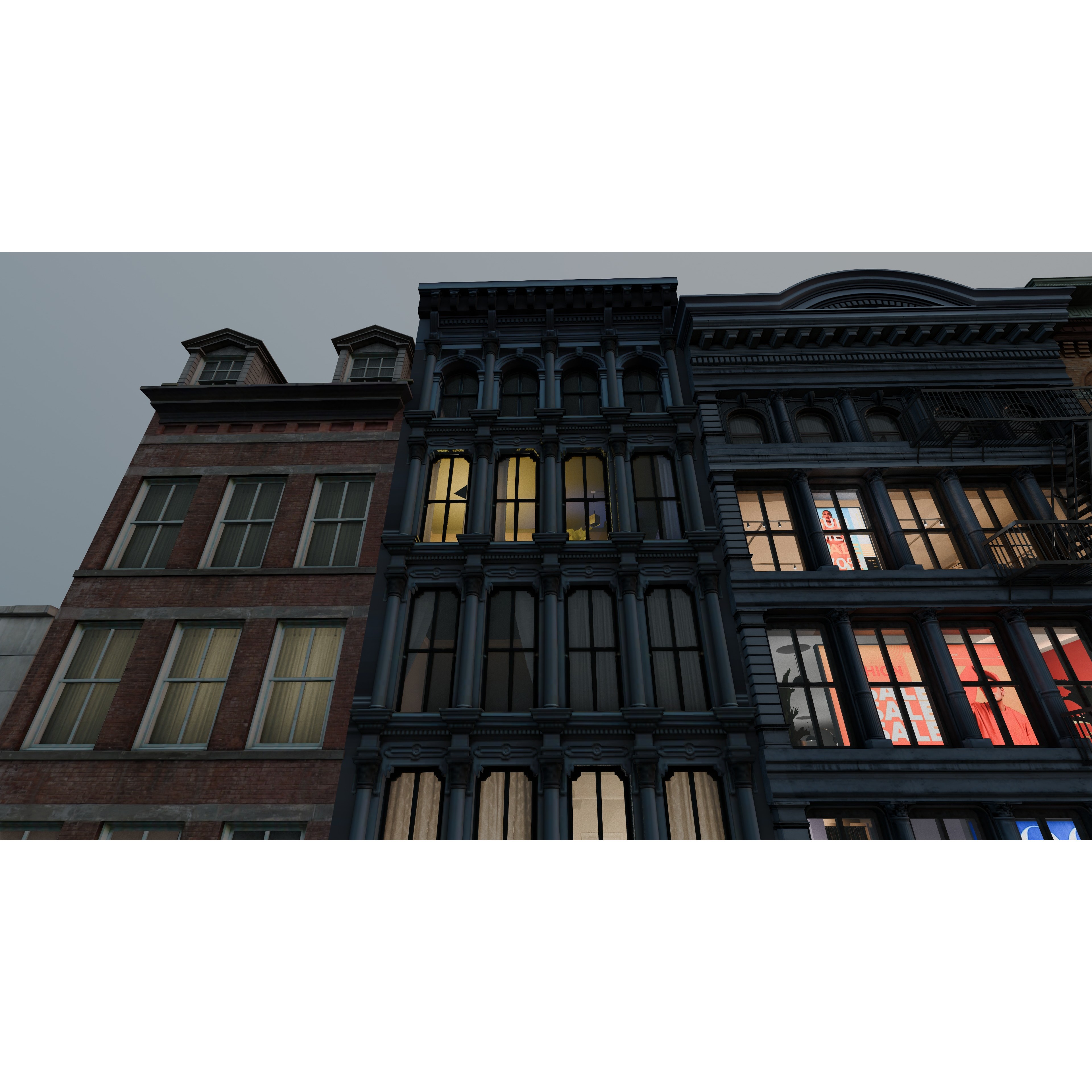 NYC SoHo Building Pack - Low-Poly Game-Ready 3D Model - View 6