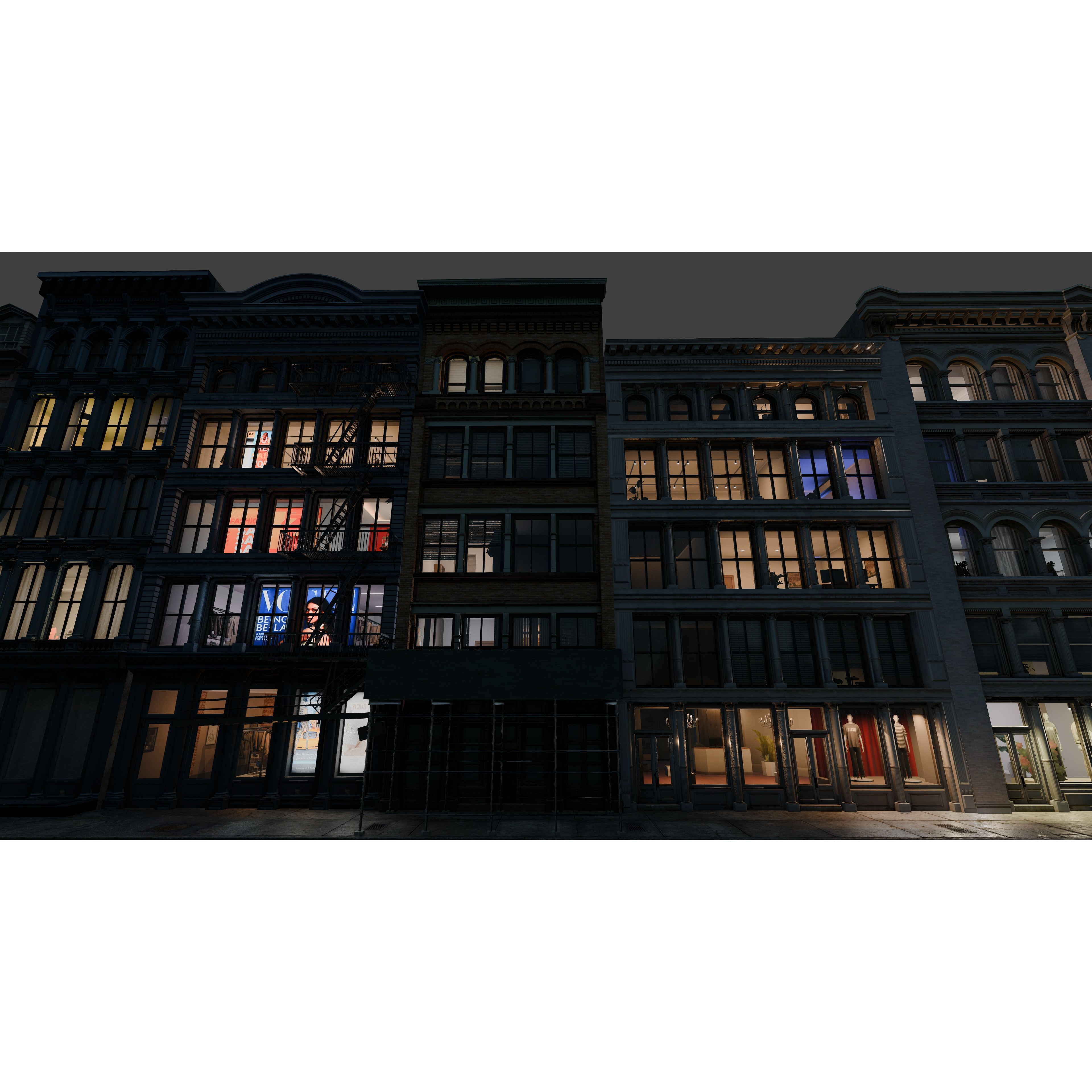 NYC SoHo Building Pack - Low-Poly Game-Ready 3D Model - View 8