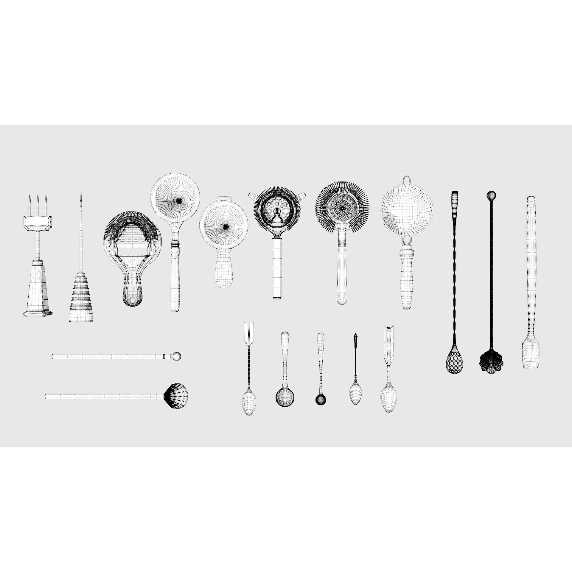 Bartender Tools Set - Game-Ready 3D Model - View 4