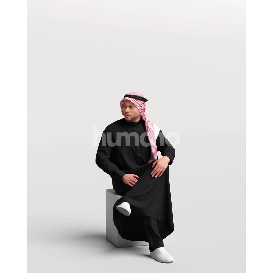 Humano Arab Man 3D Model – Realistic Character, PBR Textures, FBX