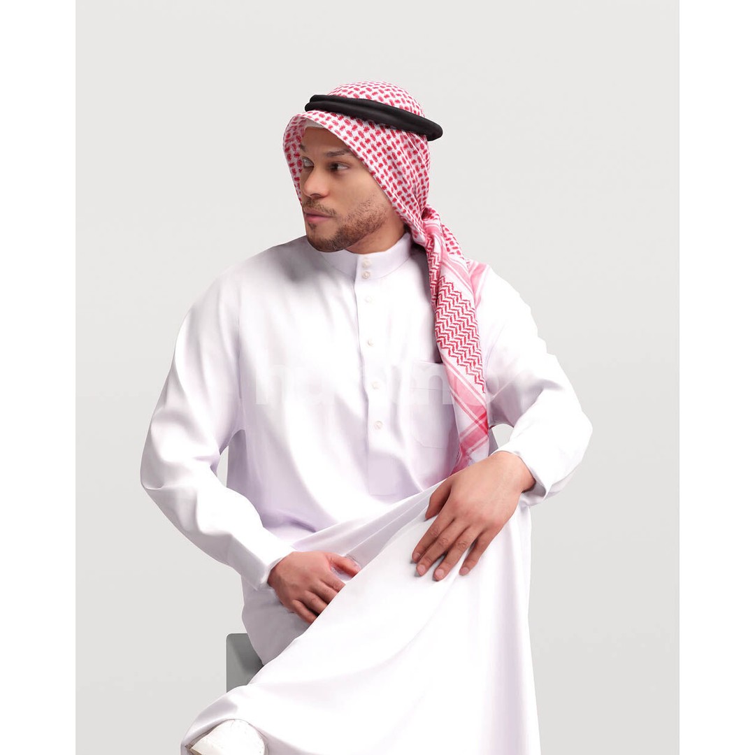 Humano Arab Man 3D Model – Realistic Character, PBR Textures, FBX - View 10