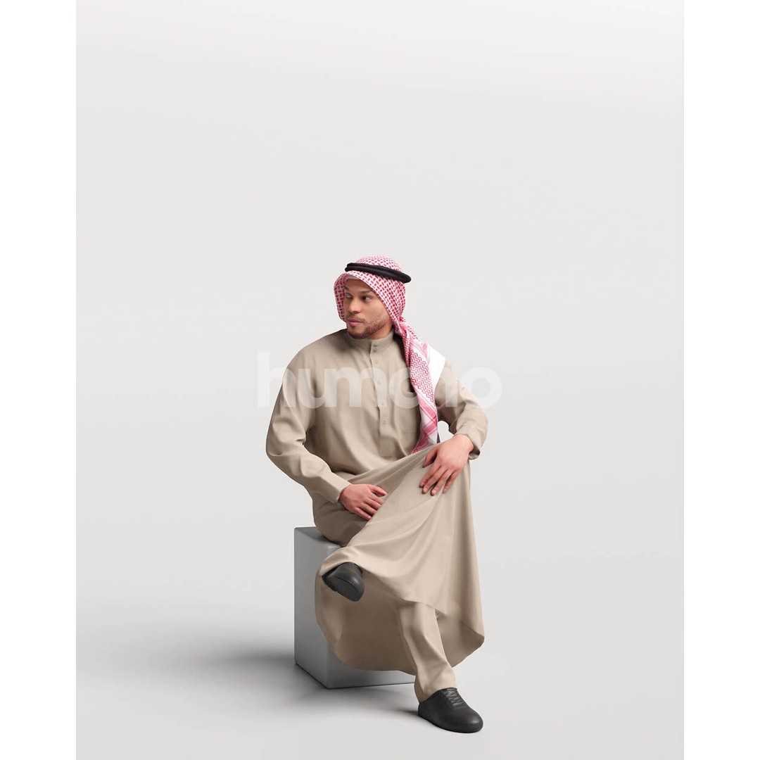 Humano Arab Man 3D Model – Realistic Character, PBR Textures, FBX - View 12