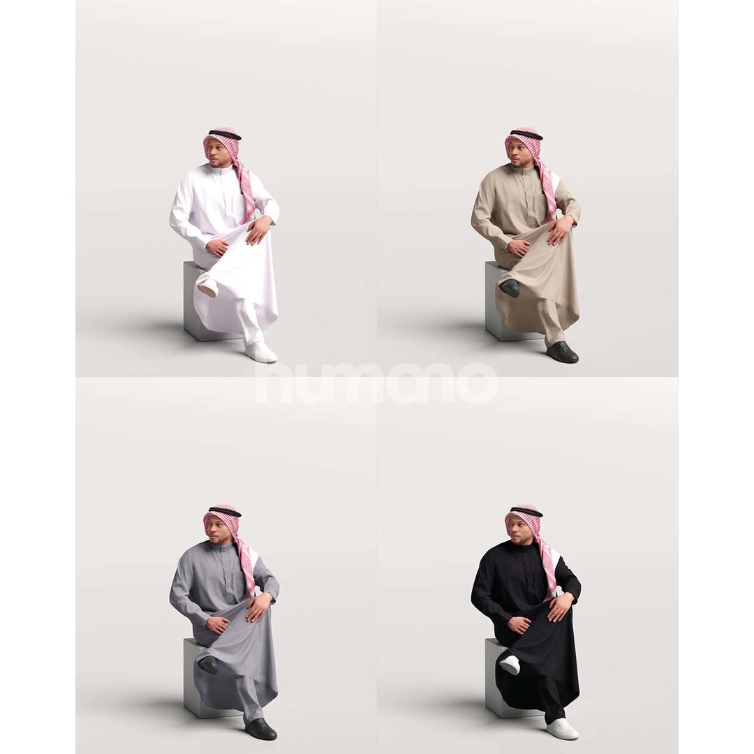 Humano Arab Man 3D Model – Realistic Character, PBR Textures, FBX - View 3