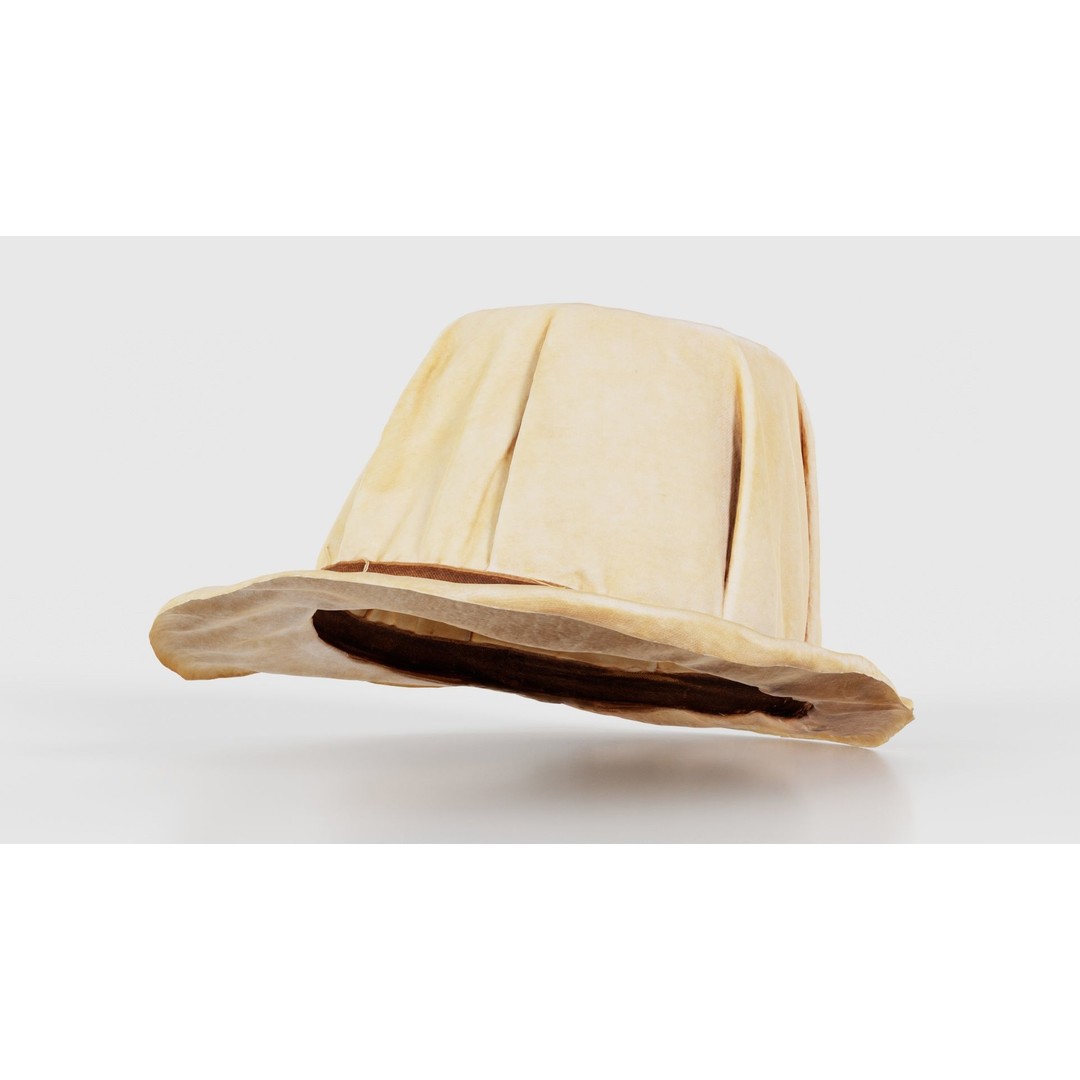 Melon Hat 3D Model – Low Poly Character Clothing, FBX, Blender