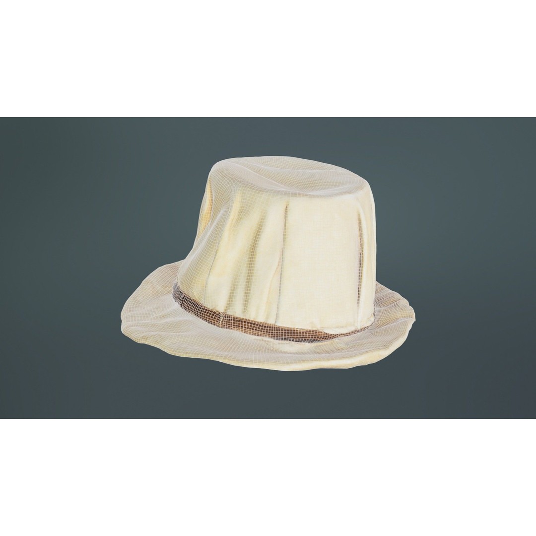 Melon Hat 3D Model – Low Poly Character Clothing, FBX, Blender - View 11