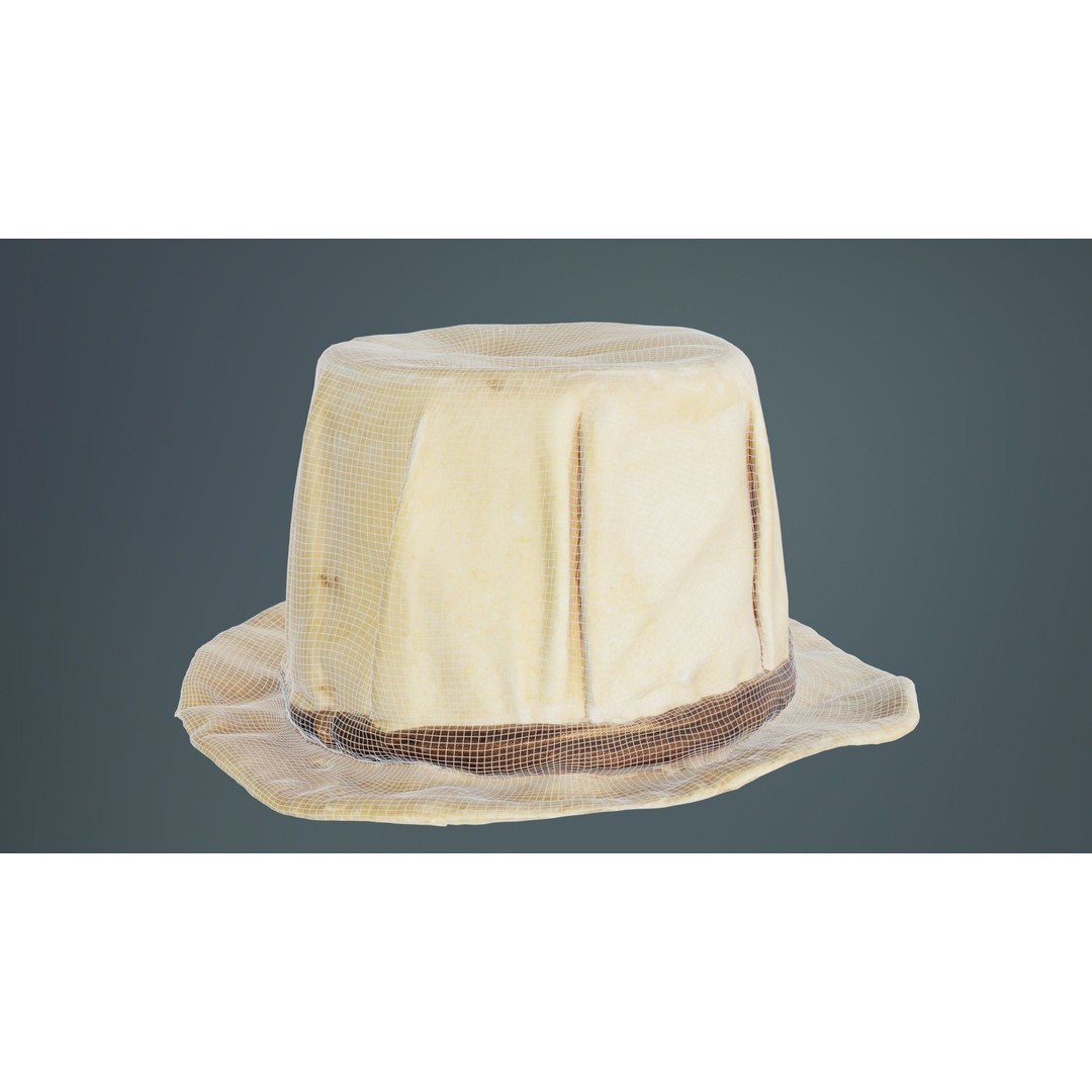Melon Hat 3D Model – Low Poly Character Clothing, FBX, Blender - View 12