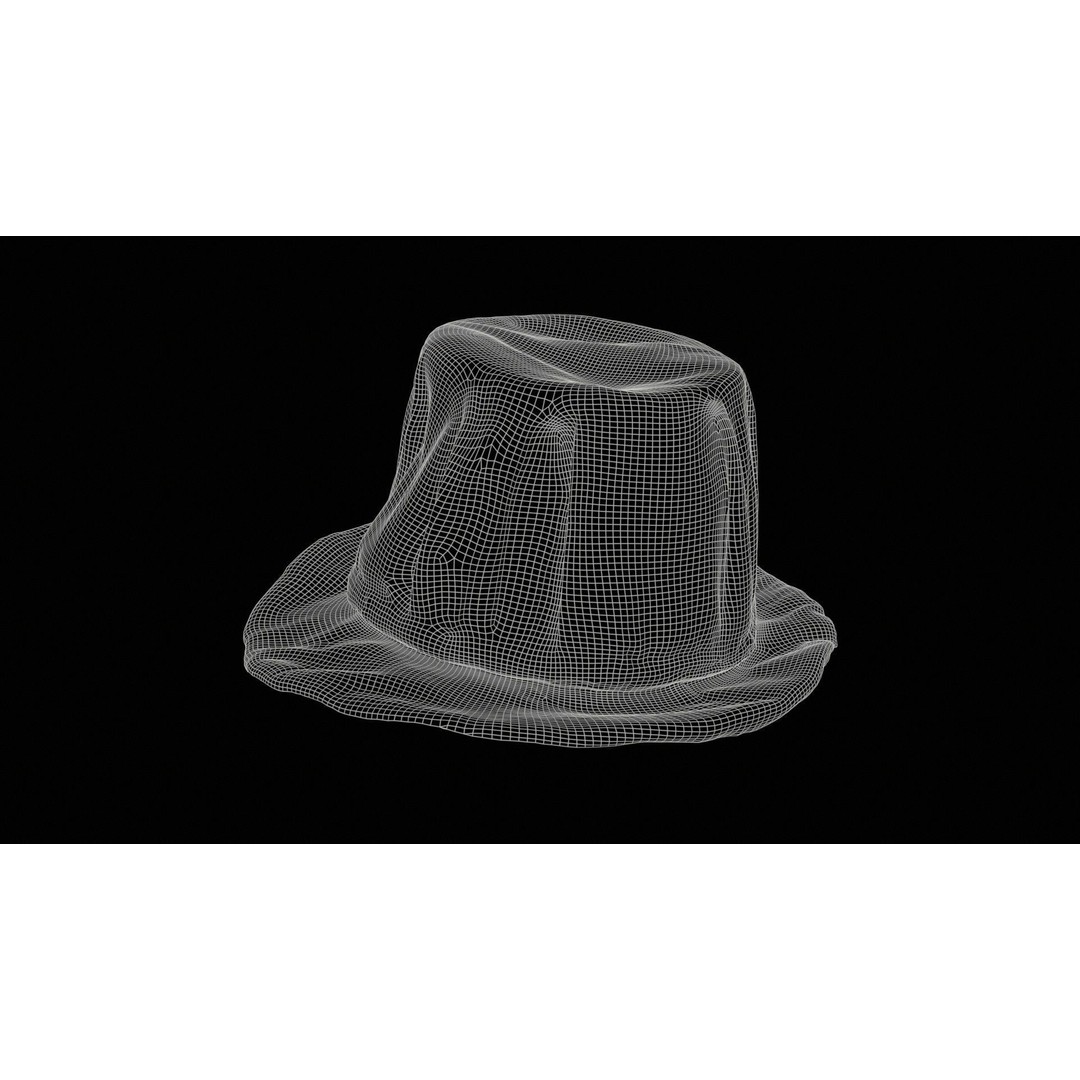 Melon Hat 3D Model – Low Poly Character Clothing, FBX, Blender - View 13