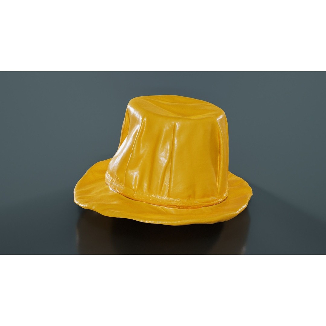 Melon Hat 3D Model – Low Poly Character Clothing, FBX, Blender - View 14