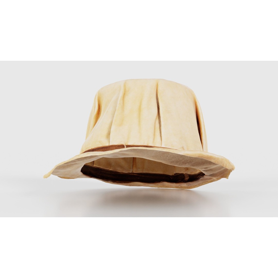 Melon Hat 3D Model – Low Poly Character Clothing, FBX, Blender - View 17