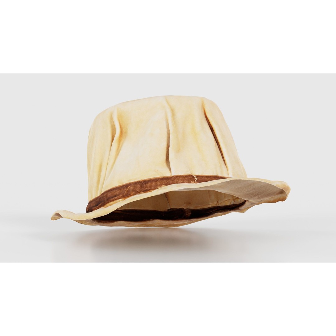 Melon Hat 3D Model – Low Poly Character Clothing, FBX, Blender - View 18