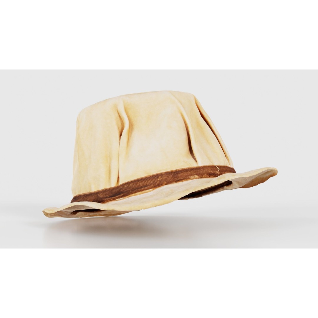 Melon Hat 3D Model – Low Poly Character Clothing, FBX, Blender - View 19