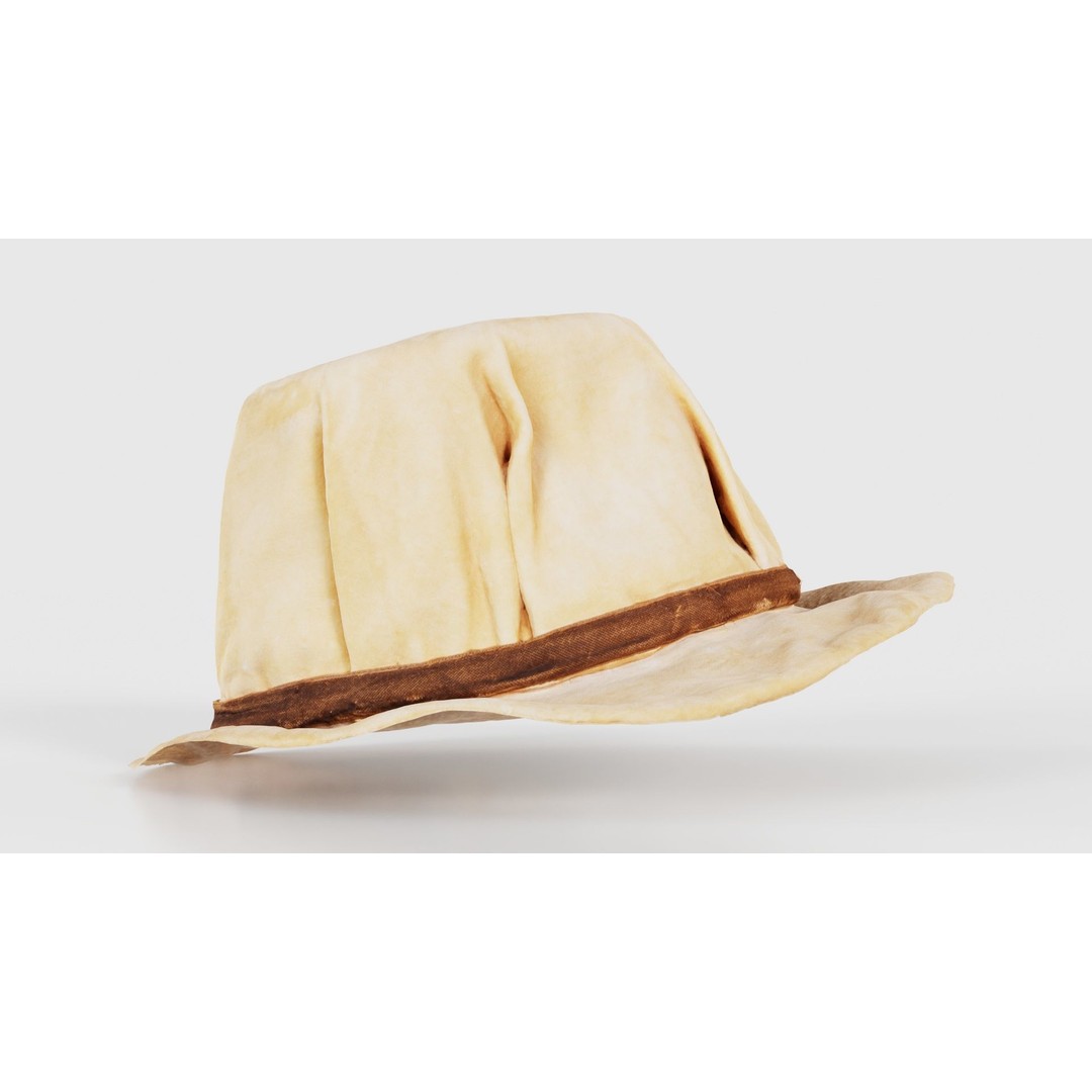 Melon Hat 3D Model – Low Poly Character Clothing, FBX, Blender - View 20