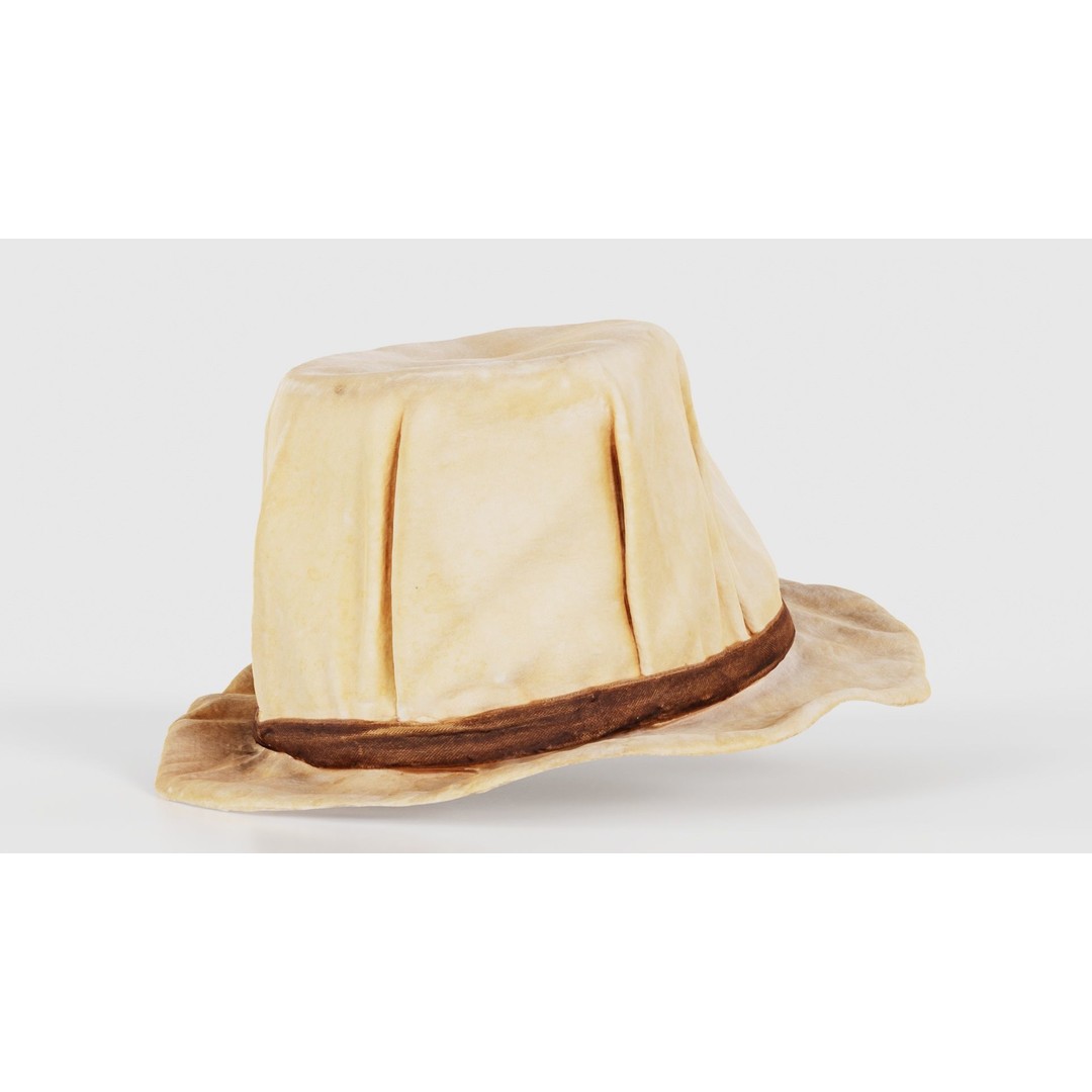 Melon Hat 3D Model – Low Poly Character Clothing, FBX, Blender - View 22