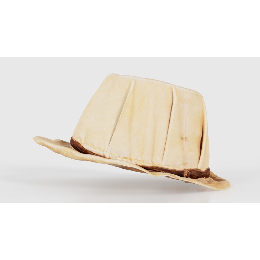 Melon Hat 3D Model – Low Poly Character Clothing, FBX, Blender - View 26