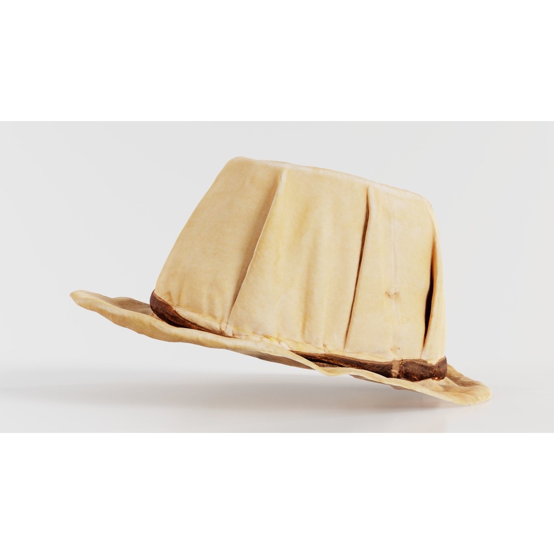 Melon Hat 3D Model – Low Poly Character Clothing, FBX, Blender - View 8
