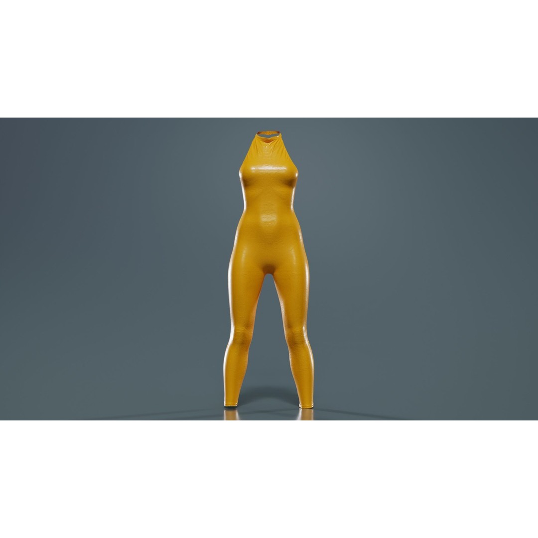 Skeleton Jumpsuit 3D Model – Low Poly Bodysuit with PBR Textures - View 14