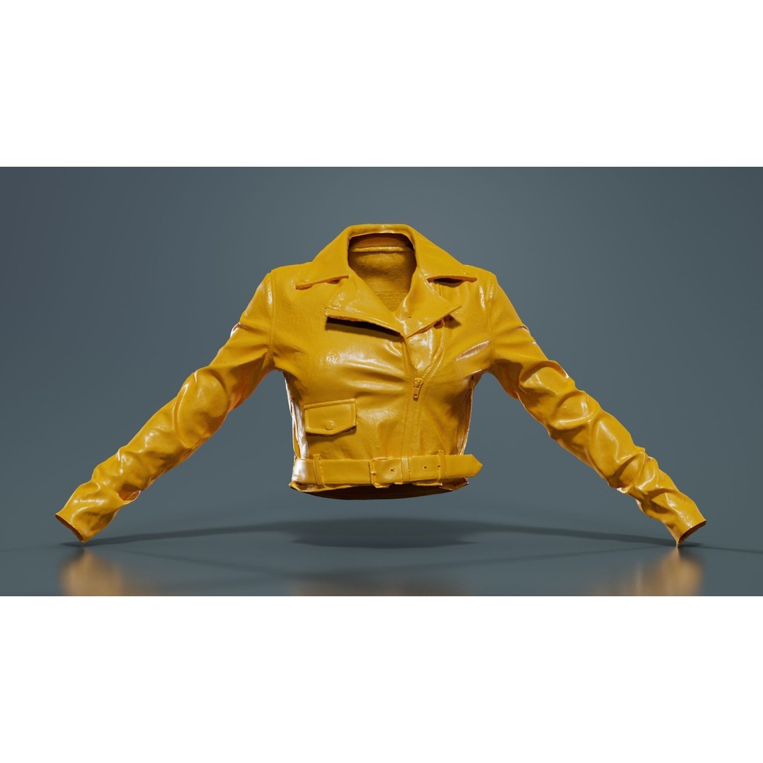 Heart Breaker Leather Jacket 3D Model – Low Poly Game Asset, PBR Textures - View 14