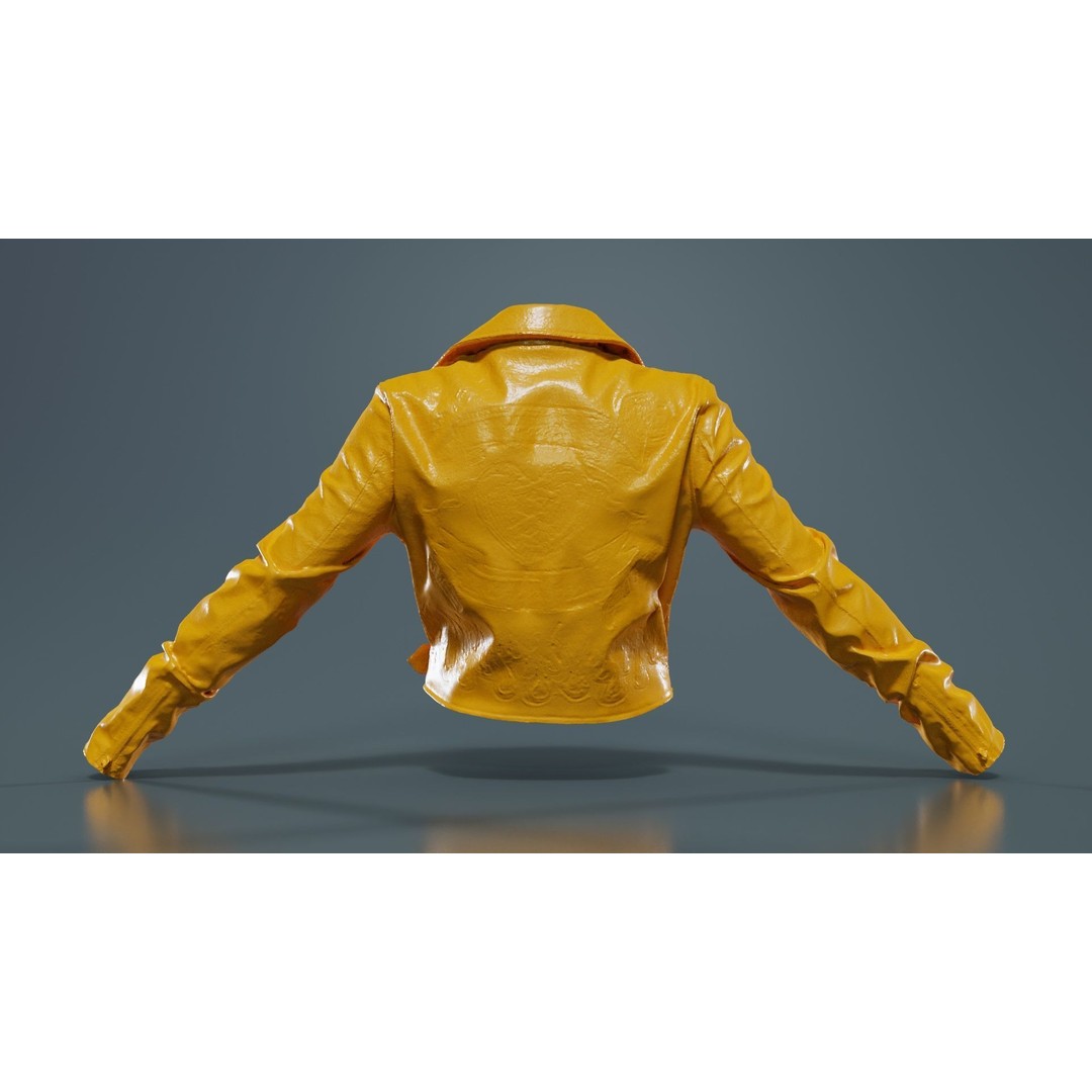 Heart Breaker Leather Jacket 3D Model – Low Poly Game Asset, PBR Textures - View 15