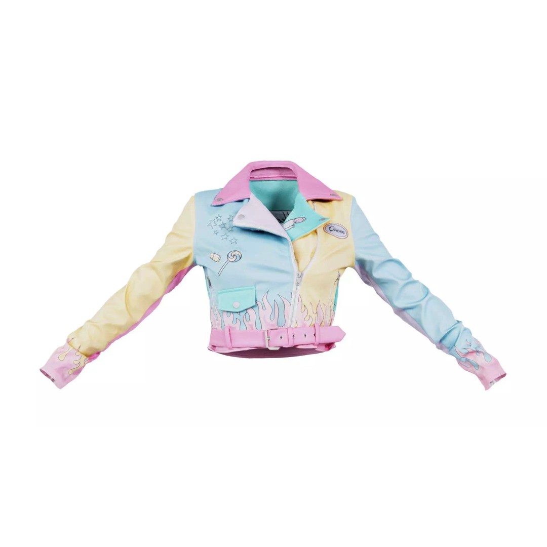 Heart Breaker Leather Jacket 3D Model – Low Poly Game Asset, PBR Textures - View 2