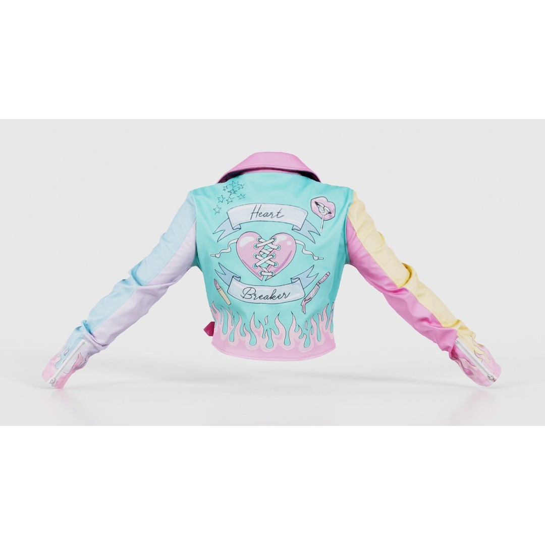 Heart Breaker Leather Jacket 3D Model – Low Poly Game Asset, PBR Textures - View 23