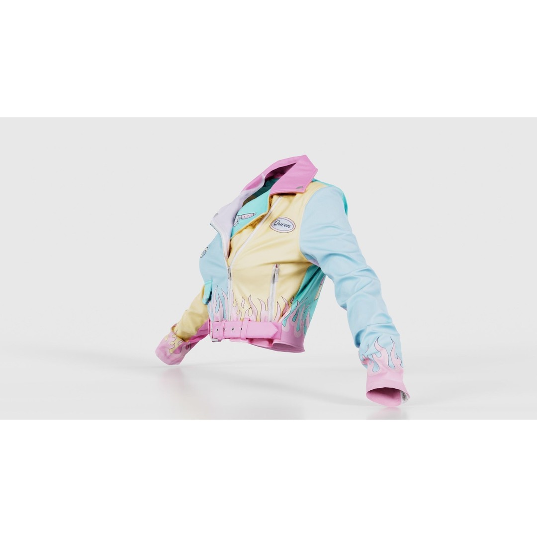 Heart Breaker Leather Jacket 3D Model – Low Poly Game Asset, PBR Textures - View 27