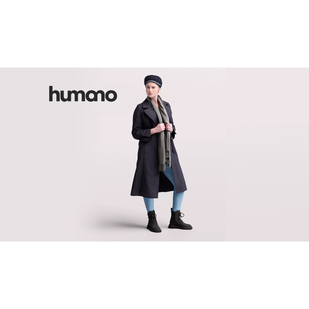 Humano Woman 3D Model – Realistic PBR Character with Rigging - View 2