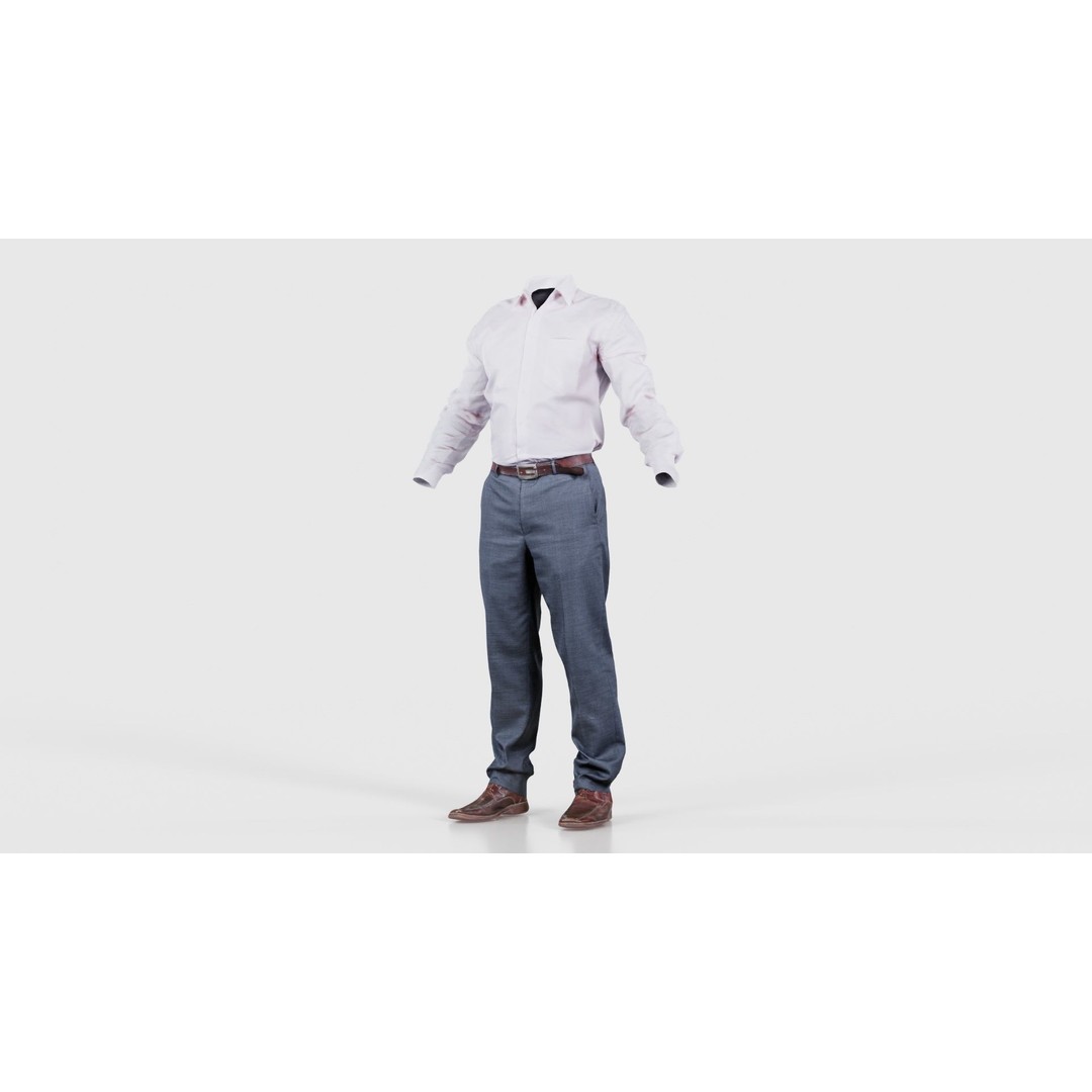 Casual Outfit 3D Model – Low Poly Character Apparel, FBX & Blender