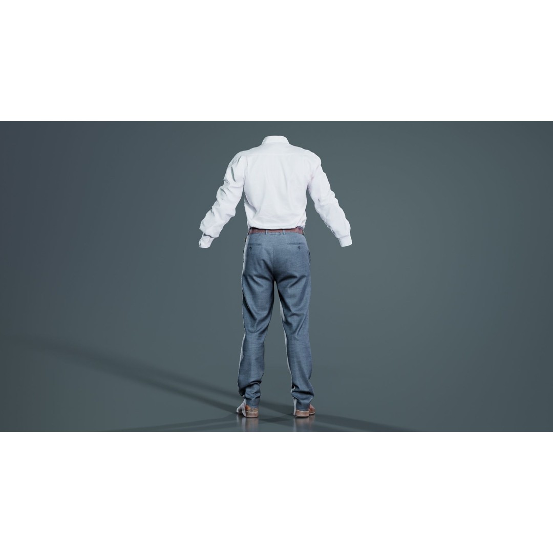 Casual Outfit 3D Model – Low Poly Character Apparel, FBX & Blender - View 10