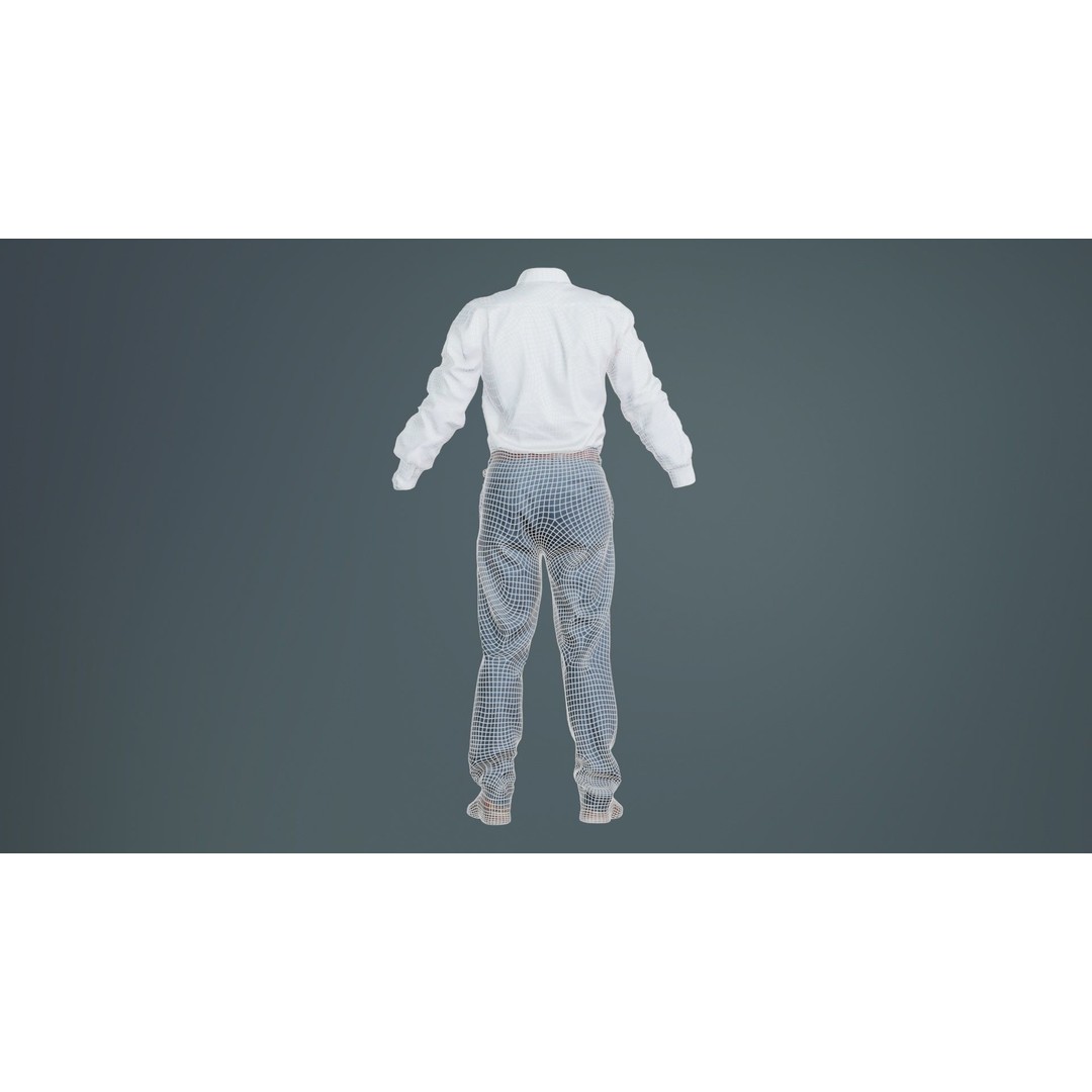 Casual Outfit 3D Model – Low Poly Character Apparel, FBX & Blender - View 12