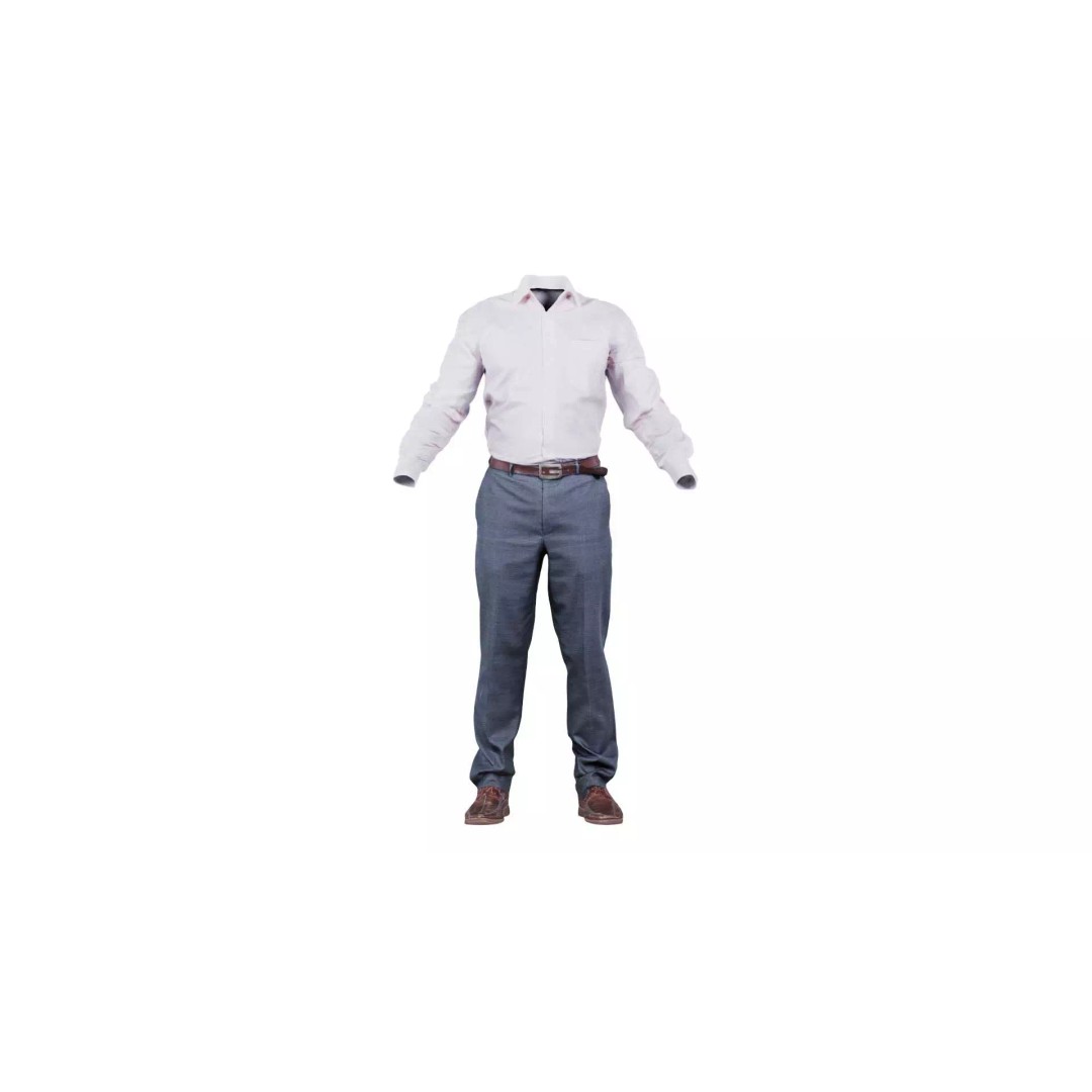 Casual Outfit 3D Model – Low Poly Character Apparel, FBX & Blender - View 2