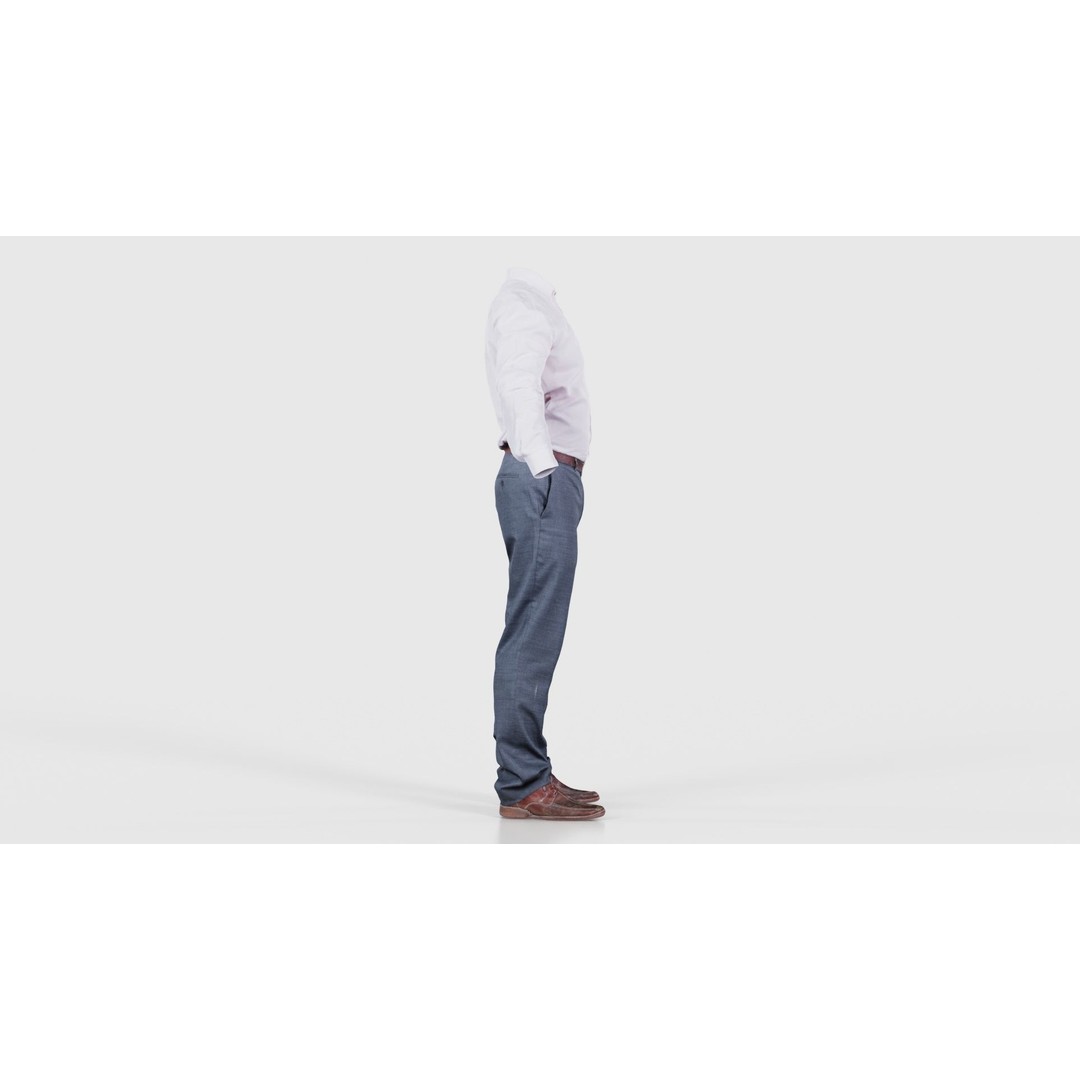 Casual Outfit 3D Model – Low Poly Character Apparel, FBX & Blender - View 20